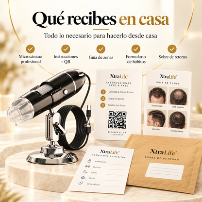 Test Capilar XtraLife — Análisis profesional desde casa con microcámara