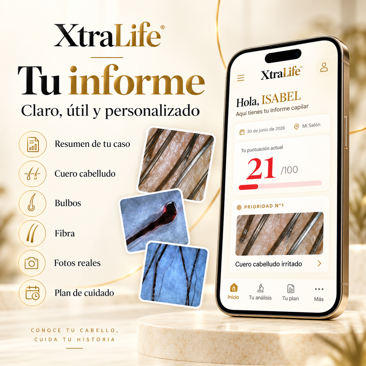 Test Capilar XtraLife — Análisis profesional desde casa con microcámara